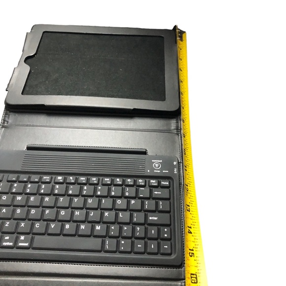 BROOKSTONE IPad  cover, keyboard and stand. Black Leather - Picture 2 of 9